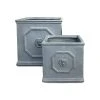KANTE 12.5" and 10.2"H Square Antique Gray Lightweight Classic English Style Lion Head Planter (Set of 2) Outdoor/Indoor -Vigoro sales Store antique gray kante plant pots rf0172ab c80451 64 1000