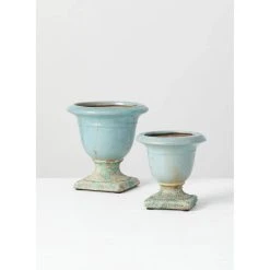 SULLIVANS Aqua Ceramic Urns (Set of 2) 9 SULLIVANS Aqua Ceramic Urns (Set of 2) -Vigoro sales Store aqua sullivans plant pots cm2891 1f 1000