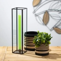 SULLIVANS Black and Brown Striped Ceramic Planter (Set of 2) -Vigoro sales Store black and brown striped sullivans plant pots pr2715 4f 1000