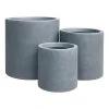 KANTE 15.8 in., 12.6 in. and 9.8 in. Tall Charcoal Lightweight Concrete Outdoor Modern Cylindrical Planters (Set of 3) -Vigoro sales Store black kante plant pots rc0119abc c60121 64 1000