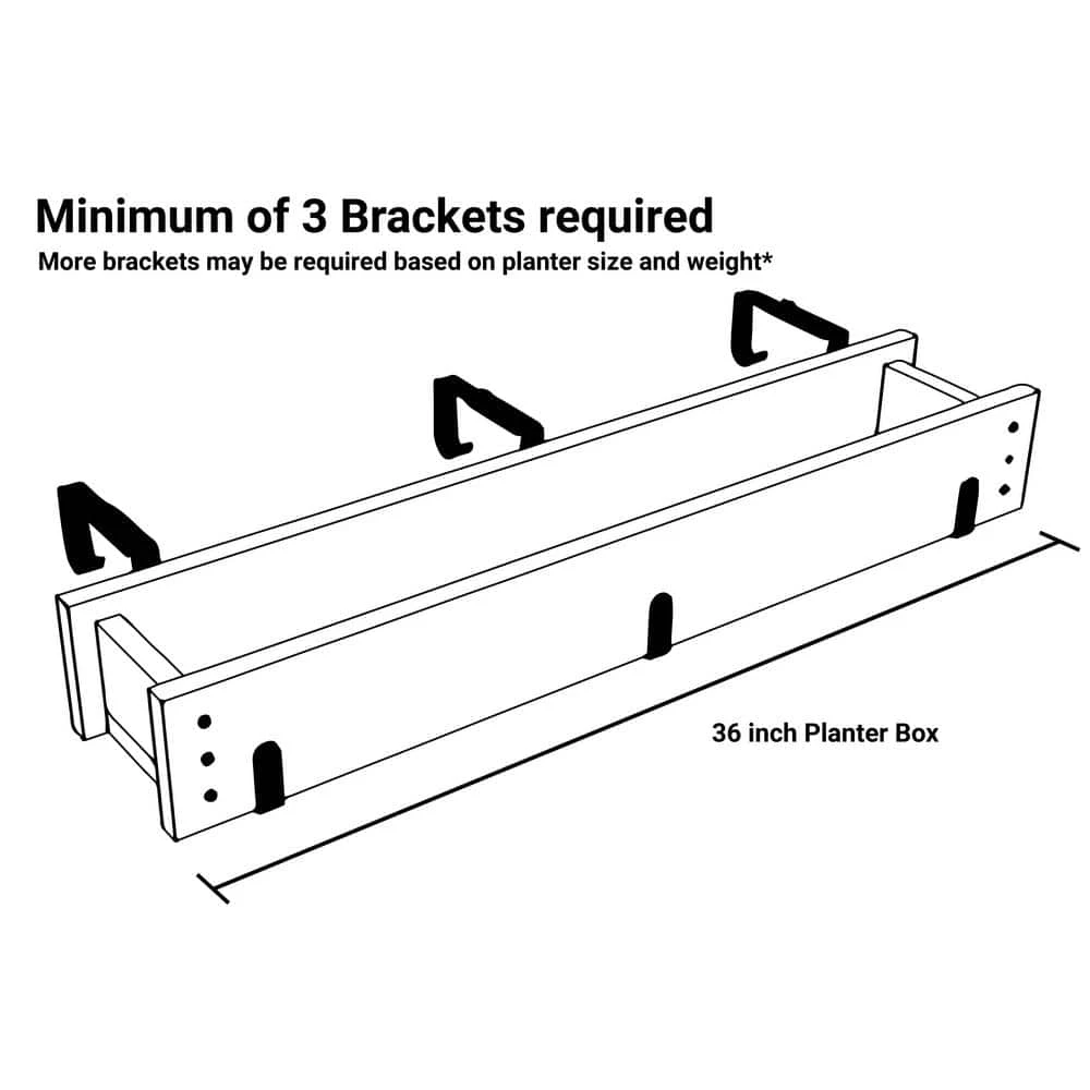 Vigoro Adjustable Window Planter Box Single Metal Bracket 4 Vigoro Adjustable Window Planter Box Single Metal Bracket - Image 2