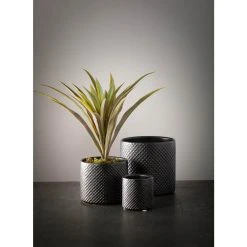SULLIVANS Black Ceramic Pot -Set of 3 -Vigoro sales Store black sullivans plant pots cm2939 1f 1000