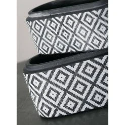 SULLIVANS Black Cement Oval Planters (Set of 2) 8 SULLIVANS Black Cement Oval Planters (Set of 2) -Vigoro sales Store black sullivans plant pots cmt1173 4f 1000