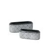 SULLIVANS Black Cement Oval Planters (Set of 2)