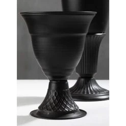 SULLIVANS Metal Black Urns (Set of 2) -Vigoro sales Store black sullivans urn planters met1687 1f 1000