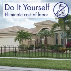 Vigoro Westbrook 36 in. x 48 in. Black Steel Fence Panel (4-Pack) -Vigoro sales Store black vigoro garden fencing 860329 4pk 44 1000