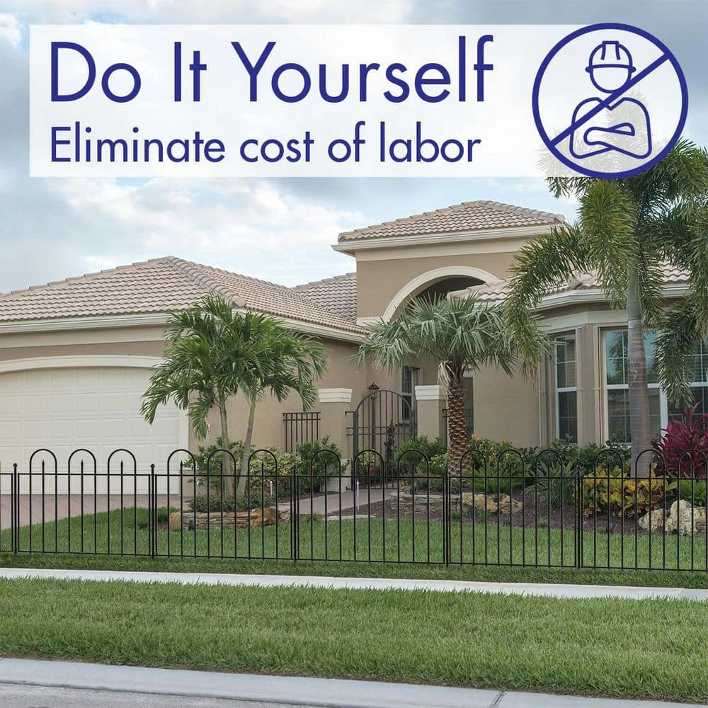 Vigoro Westbrook 36 in. x 48 in. Black Steel Fence Panel 4 Vigoro Westbrook 36 in. x 48 in. Black Steel Fence Panel - Image 2