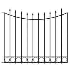 Vigoro Beaumont 40.4 in. H x 49.6 in. W Black Steel 3-Rail Fence Panel (4-Pack)