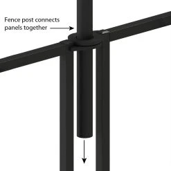 Vigoro Beaumont 40.4 in. H x 49.6 in. W Black Steel 3-Rail Fence Panel (4-Pack) -Vigoro sales Store black vigoro garden fencing 860336 4pk 77 1000