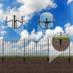 Vigoro Beaumont No Dig 40.4 in. H x 53.7 in. W Black Steel Decorative Fence Gate 21 Vigoro Beaumont No Dig 40.4 in. H x 53.7 in. W Black Steel Decorative Fence Gate -Vigoro sales Store black vigoro garden fencing 860343 1f 1000