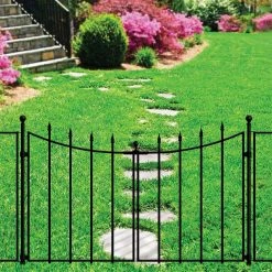 Vigoro Empire/Westbrook 28 in. Black Steel Decorative Fence Gate -Vigoro sales Store black vigoro garden fencing 860350 c3 1000