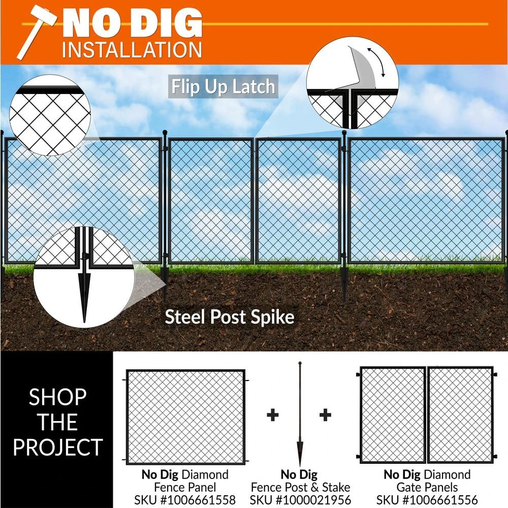 Vigoro Beaumont 53.3 in. x 3 in. x 3 in. Black Steel Fence Post and Stake 10 Vigoro Beaumont 53.3 in. x 3 in. x 3 in. Black Steel Fence Post and Stake - Image 8