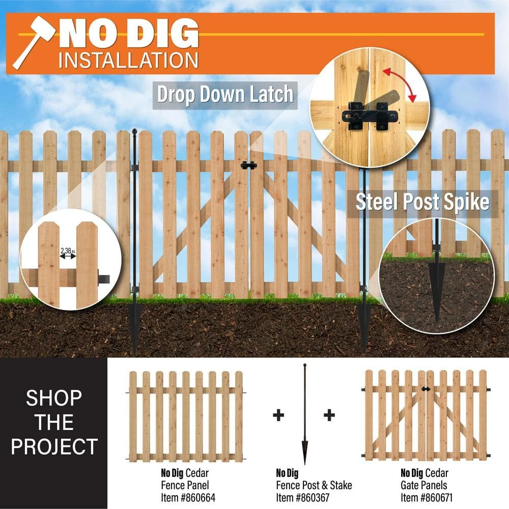 Vigoro Beaumont 53.3 in. x 3 in. x 3 in. Black Steel Fence Post and Stake 7 Vigoro Beaumont 53.3 in. x 3 in. x 3 in. Black Steel Fence Post and Stake - Image 5