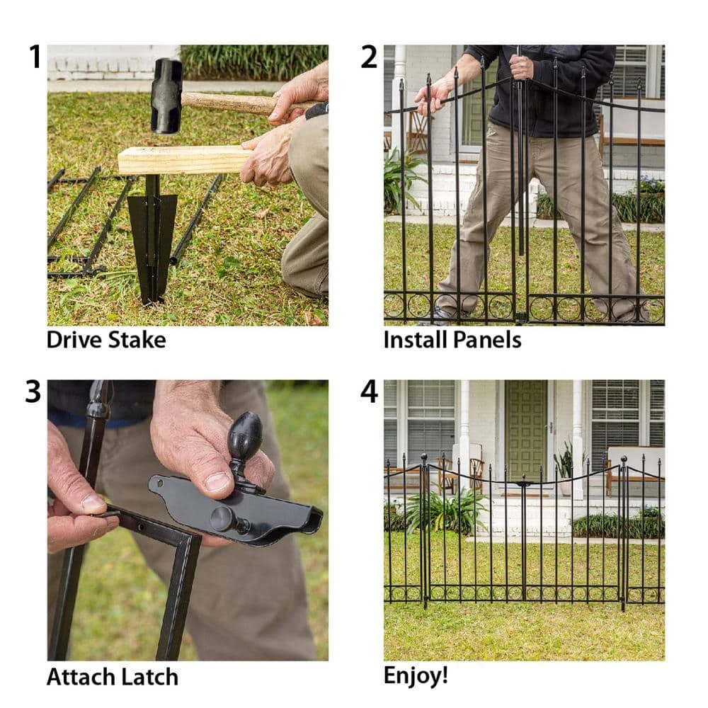 Vigoro Beaumont 53.3 in. x 3 in. x 3 in. Black Steel Fence Post and Stake 11 Vigoro Beaumont 53.3 in. x 3 in. x 3 in. Black Steel Fence Post and Stake - Image 9