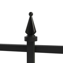 Vigoro Empire 30 in. x 36 in. Black Steel 3-Rail Fence Panel (4-Pack) -Vigoro sales Store black vigoro garden fencing 860374 4pk 1d 1000