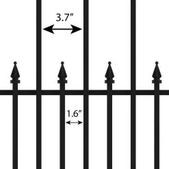 Vigoro Empire 30 in. x 36 in. Black Steel 3-Rail Fence Panel (4-Pack) -Vigoro sales Store black vigoro garden fencing 860374 4pk a0 1000