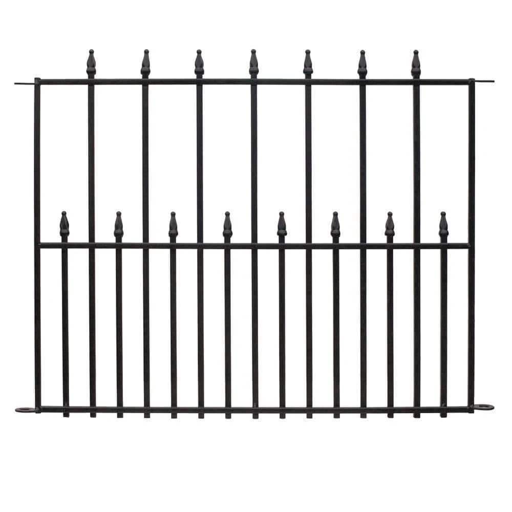 Vigoro Empire 30 in. x 36 in. Black Steel Fence Panel 3 Vigoro Empire 30 in. x 36 in. Black Steel Fence Panel