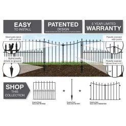 Vigoro Empire 30 in. x 36 in. Black Steel Fence Panel 26 Vigoro Empire 30 in. x 36 in. Black Steel Fence Panel -Vigoro sales Store black vigoro garden fencing 860374 76 1000