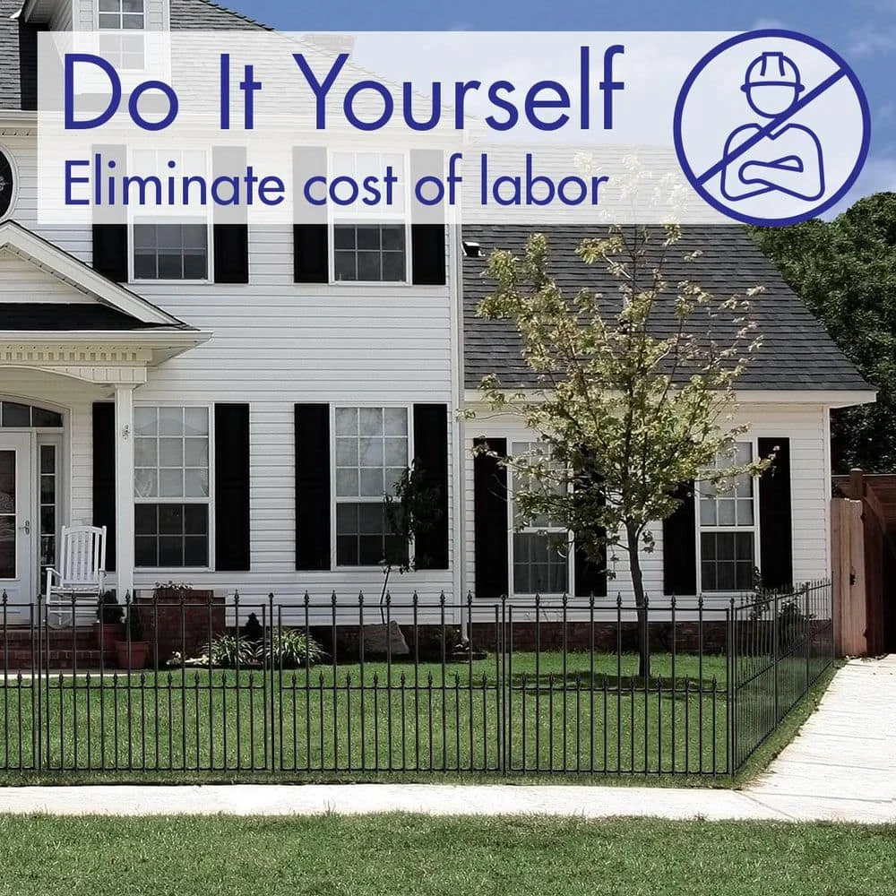 Vigoro Empire 30 in. x 36 in. Black Steel Fence Panel 13 Vigoro Empire 30 in. x 36 in. Black Steel Fence Panel - Image 11