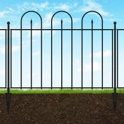 Vigoro Empire/Westbrook 41 in. x 2.3 in. x 2.3 in. Black Steel Fence Post -Vigoro sales Store black vigoro garden fencing 860398 c3 1000