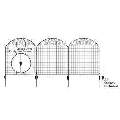 Vigoro Rockdale 43.8 in. Black Steel Fence Panel (6-Pack) -Vigoro sales Store black vigoro garden fencing 860404 6pk 44 1000