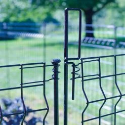 Vigoro 49 in. H Steel No Dig Garden Fence Multi-Purpose Latch (2-Pack) -Vigoro sales Store black vigoro garden fencing 860435 2pk 31 1000
