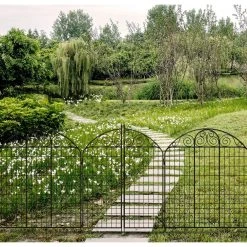 Vigoro Rockdale 41.9 in. Black Steel Fence Gate 20 Vigoro Rockdale 41.9 in. Black Steel Fence Gate -Vigoro sales Store black vigoro garden fencing 860442 1f 1000