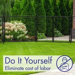 Vigoro 37.3 in. H x 51 in. W Steel Diamond Mesh Garden Fence Panel -Vigoro sales Store black vigoro garden fencing 860640 1f 1000