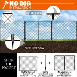 Vigoro 37.3 in. H x 51 in. W Steel Diamond Mesh Garden Fence Panel -Vigoro sales Store black vigoro garden fencing 860640 a0 1000