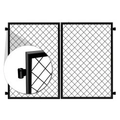 Vigoro 37.3 in. H x 50.2 in. W Steel Diamond Mesh Garden Fence Gate -Vigoro sales Store black vigoro garden fencing 860657 31 1000