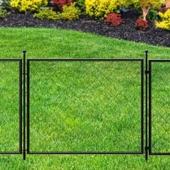 Vigoro 37.3 in. H x 50.2 in. W Steel Diamond Mesh Garden Fence Gate -Vigoro sales Store black vigoro garden fencing 860657 44 1000