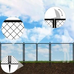 Vigoro 37.3 in. H x 50.2 in. W Steel Diamond Mesh Garden Fence Gate -Vigoro sales Store black vigoro garden fencing 860657 a0 1000