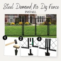 Vigoro 37.3 in. H x 50.2 in. W Steel Diamond Mesh Garden Fence Gate -Vigoro sales Store black vigoro garden fencing 860657 fa 1000