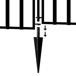 Vigoro 37.2 in. H x 42.87 in. W Steel 3-Rail Garden Fence Panel 23 Vigoro 37.2 in. H x 42.87 in. W Steel 3-Rail Garden Fence Panel -Vigoro sales Store black vigoro garden fencing 860701 4f 1000