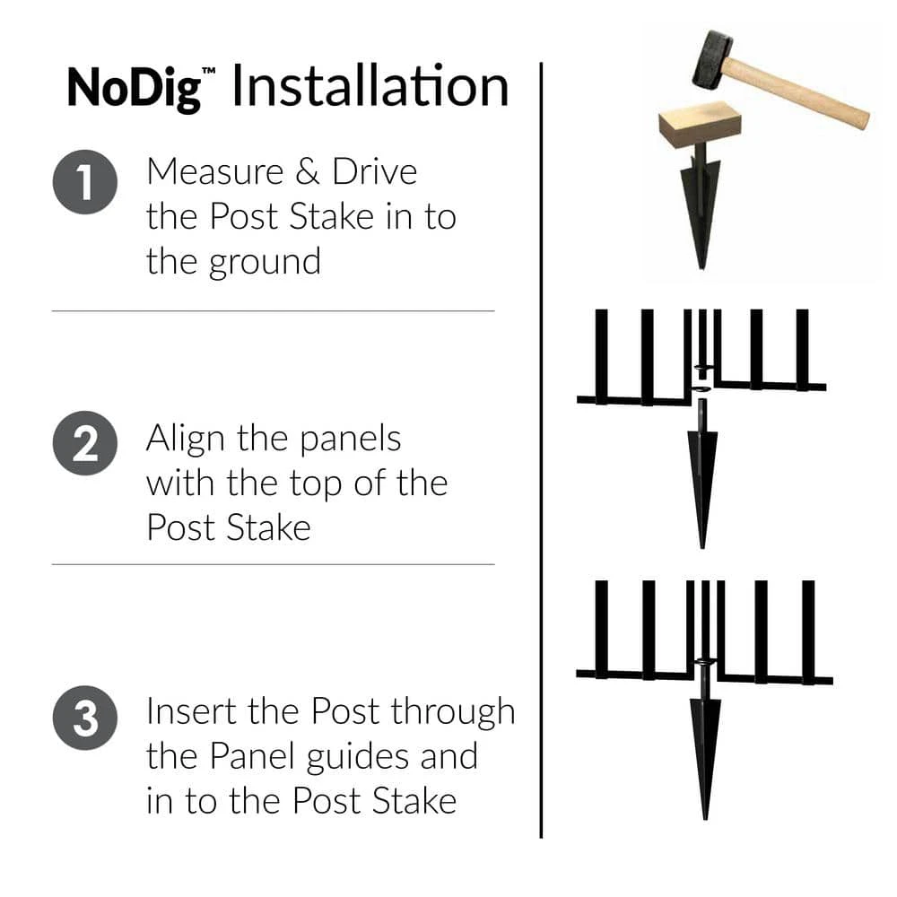 Vigoro 37.2 in. H x 42.87 in. W Steel 3-Rail Garden Fence Panel 8 Vigoro 37.2 in. H x 42.87 in. W Steel 3-Rail Garden Fence Panel - Image 6