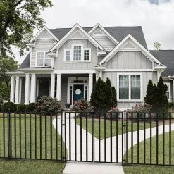 Vigoro 37.2 in. H x 42.87 in. W Steel 3-Rail Garden Fence Panel 27 Vigoro 37.2 in. H x 42.87 in. W Steel 3-Rail Garden Fence Panel -Vigoro sales Store black vigoro garden fencing 860701 76 1000