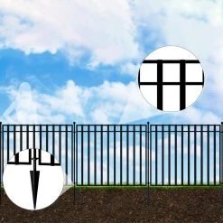 Vigoro 37.2 in. H x 55.7 in. W Steel 3-Rail Garden Fence Gate -Vigoro sales Store black vigoro garden fencing 860718 1d 1000