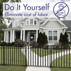 Vigoro 37.2 in. H x 55.7 in. W Steel 3-Rail Garden Fence Gate -Vigoro sales Store black vigoro garden fencing 860718 1f 1000