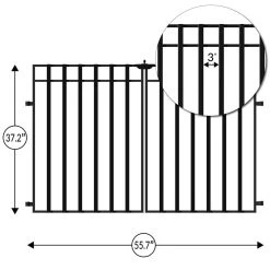 Vigoro 37.2 in. H x 55.7 in. W Steel 3-Rail Garden Fence Gate -Vigoro sales Store black vigoro garden fencing 860718 40 1000
