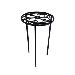 Vigoro 12 in. x 21 in. Black Metal Indoor Round Plant Stand