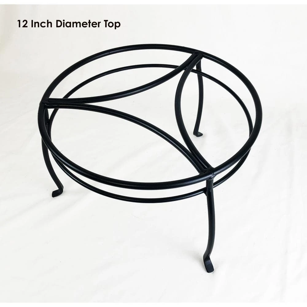 Vigoro 8 in. Black Metal Indoor Plant Stand 7 Vigoro 8 in. Black Metal Indoor Plant Stand - Image 5