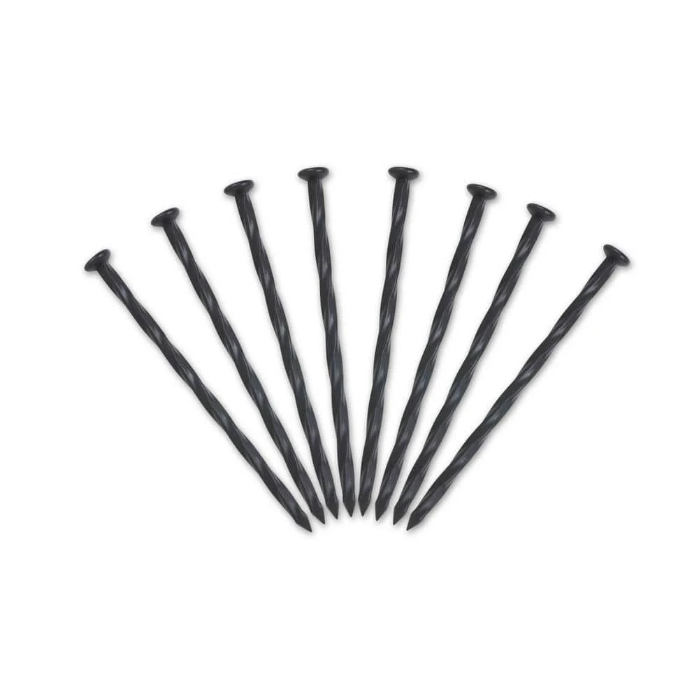 Vigoro 8 in. Black Plastic-Nylon Spiral Anchoring Spikes (8-Pack) 5 Vigoro 8 in. Black Plastic-Nylon Spiral Anchoring Spikes (8-Pack) - Image 3