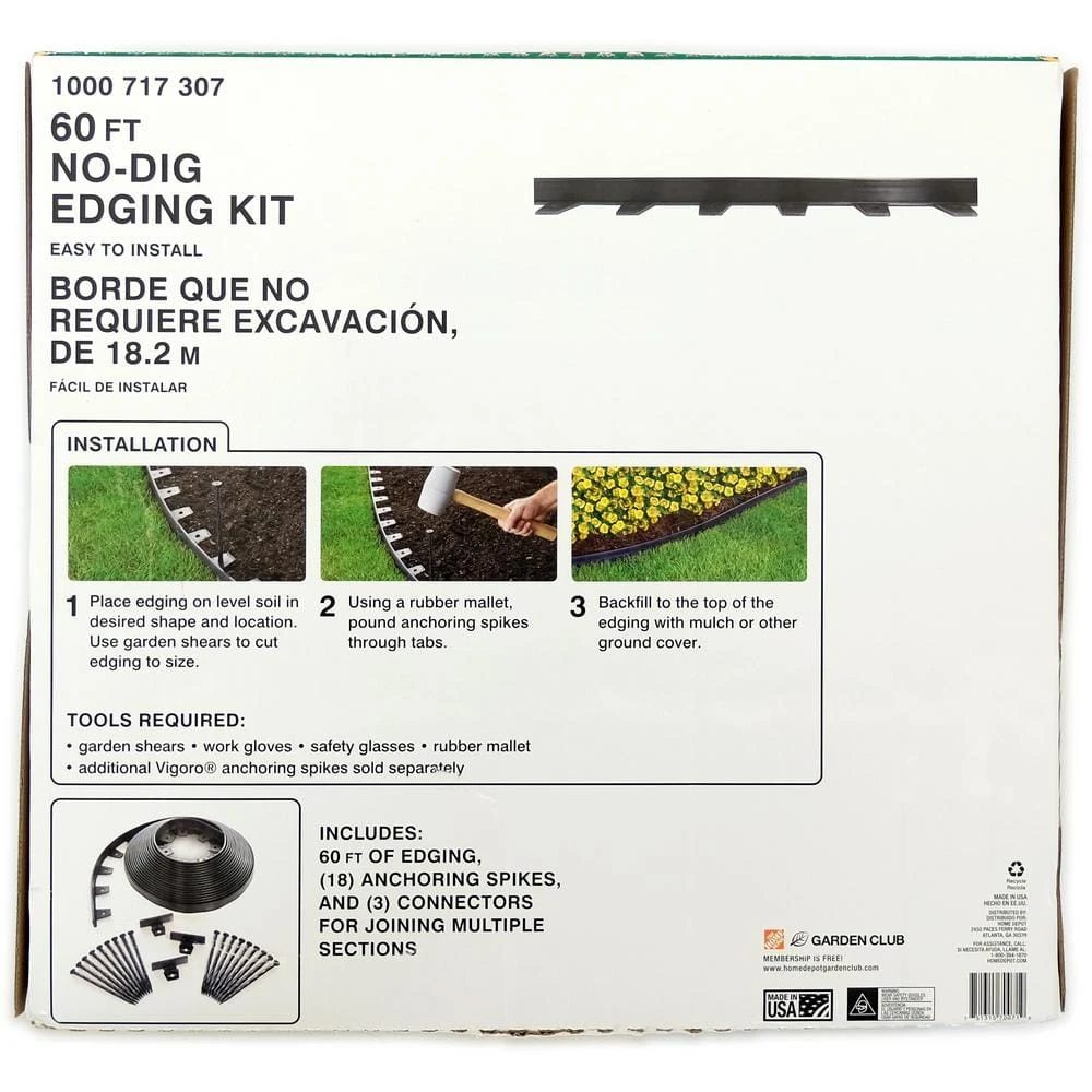 Vigoro 60 ft. No-Dig Landscape Plastic Edging Kit 5 Vigoro 60 ft. No-Dig Landscape Plastic Edging Kit - Image 3