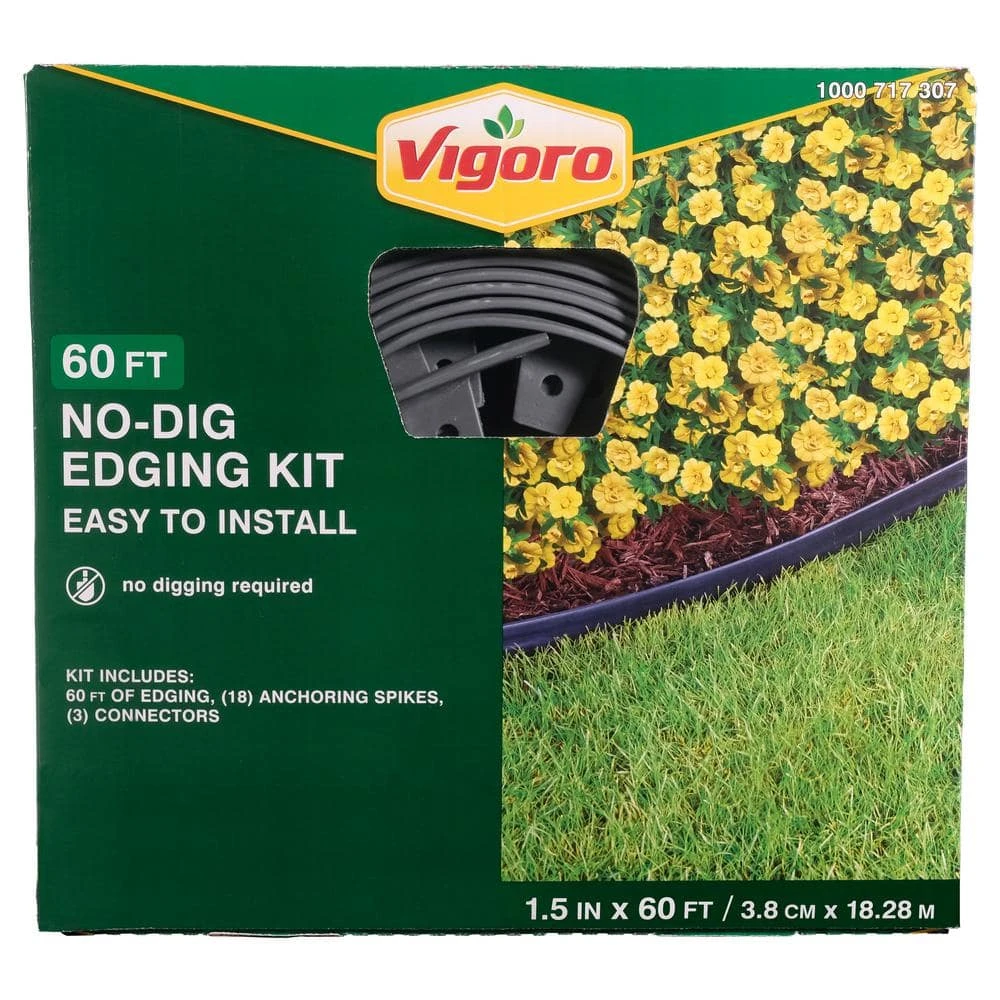 Vigoro 60 ft. No-Dig Landscape Plastic Edging Kit 4 Vigoro 60 ft. No-Dig Landscape Plastic Edging Kit - Image 2