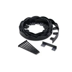 Vigoro 20 ft. x 2.25 in. Black Scalloped Polyethylene No-Dig Edging