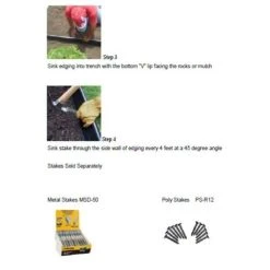 Vigoro 60 ft. x 0.5 in. x 4.5 in. Black Plastic Lawn Edging -Vigoro sales Store black vigoro plastic edging vig 60c 4f 1000