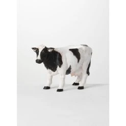 SULLIVANS Black and White Polyresin Cow Planter