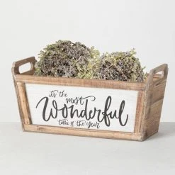 SULLIVANS Brown "Wonderful" Wooden Planter -Vigoro sales Store brown sullivans plant pots pn3558 c3 1000