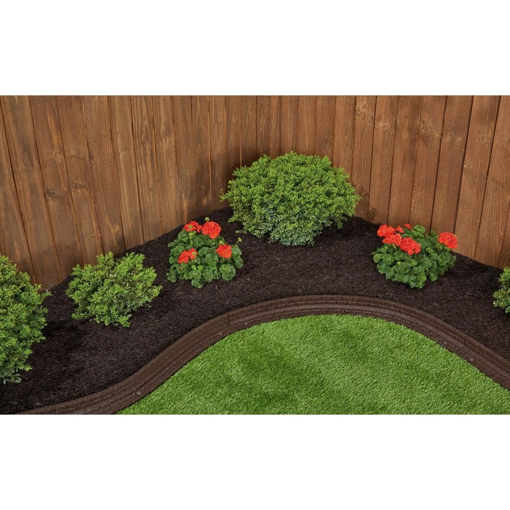 Vigoro 4 ft. Brown No-Dig Rubber Landscape Edging (6-Pack) 13 Vigoro 4 ft. Brown No-Dig Rubber Landscape Edging (6-Pack) - Image 11