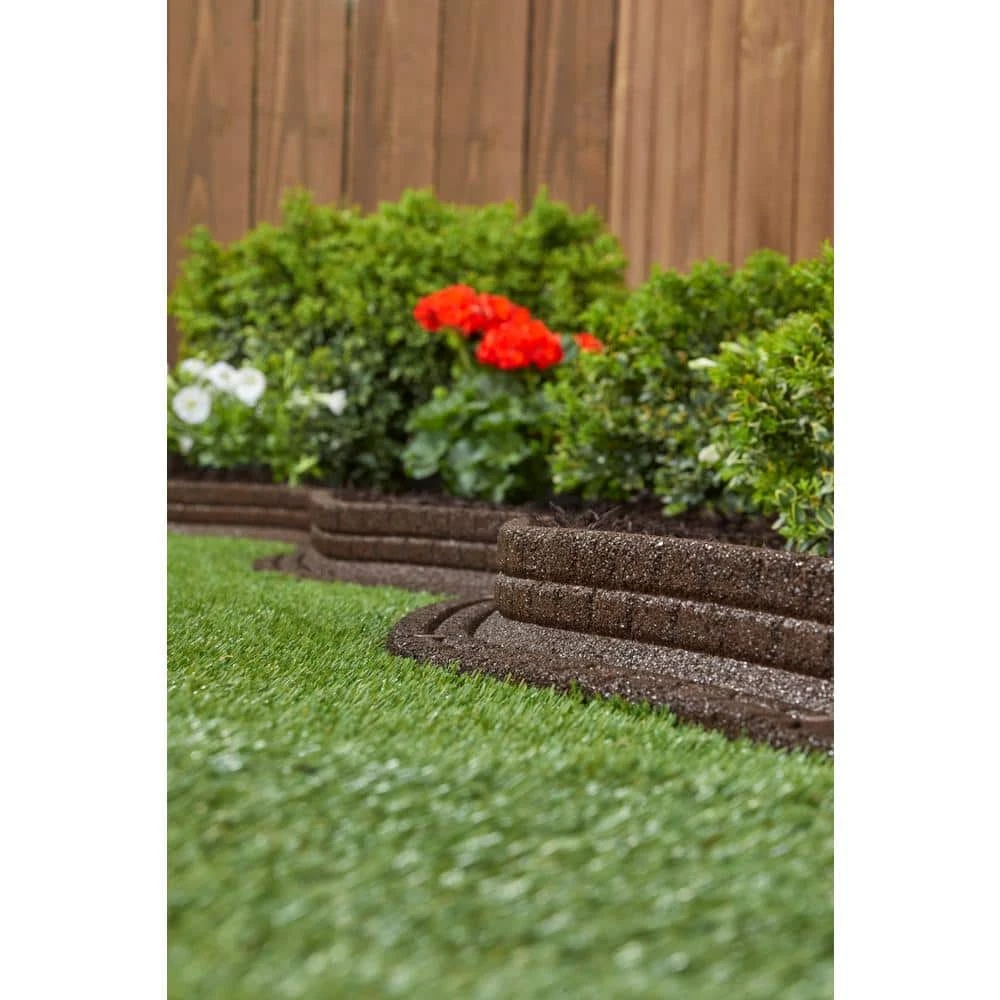 Vigoro 4 ft. Brown No-Dig Rubber Landscape Edging (6-Pack) 8 Vigoro 4 ft. Brown No-Dig Rubber Landscape Edging (6-Pack) - Image 6